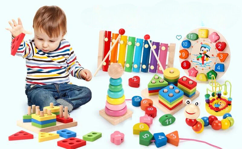 Brinquedo Educativo para Aprender as Letras Montessori Alfabeto Colorido de Encaixe em Madeira