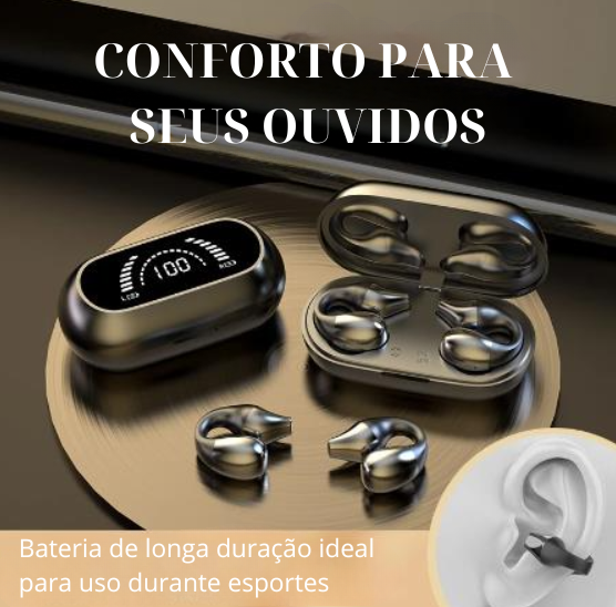 Fone de Ouvido Bluetooth de Condução Óssea