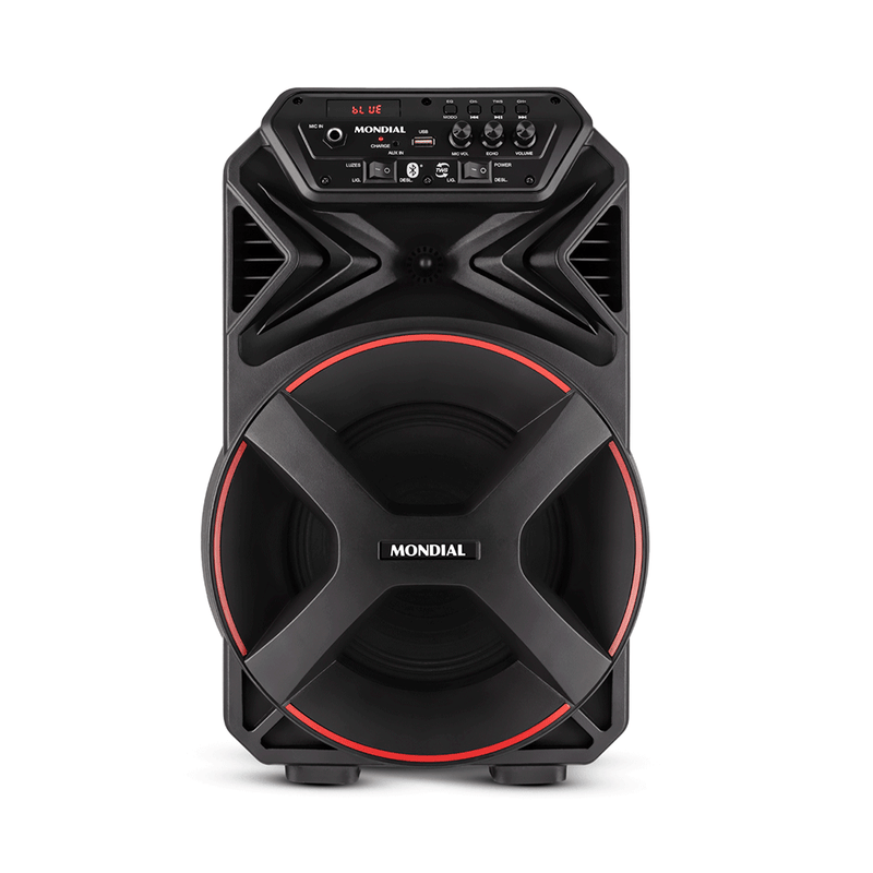 Caixa de Som Amplificada Mondial Connect Partyplus CM-250, Bluetooth, Potência 250W, LED, USB, Rádio FM e Função TWS, Bivolt Preta