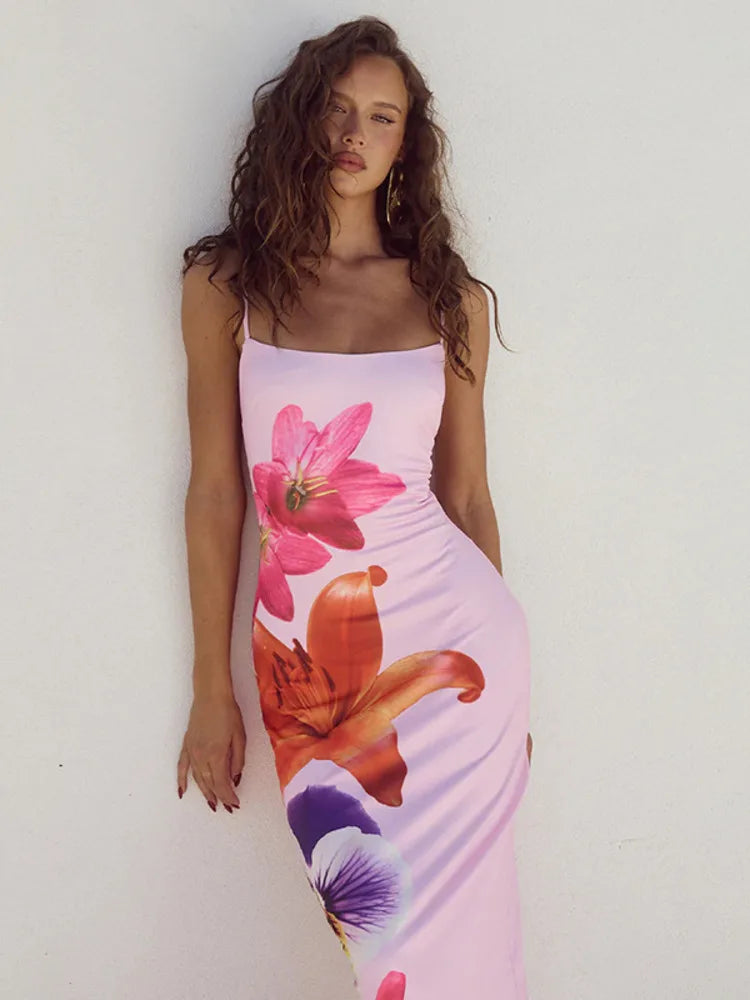 Vestido Longo Primavera Verão Floresça