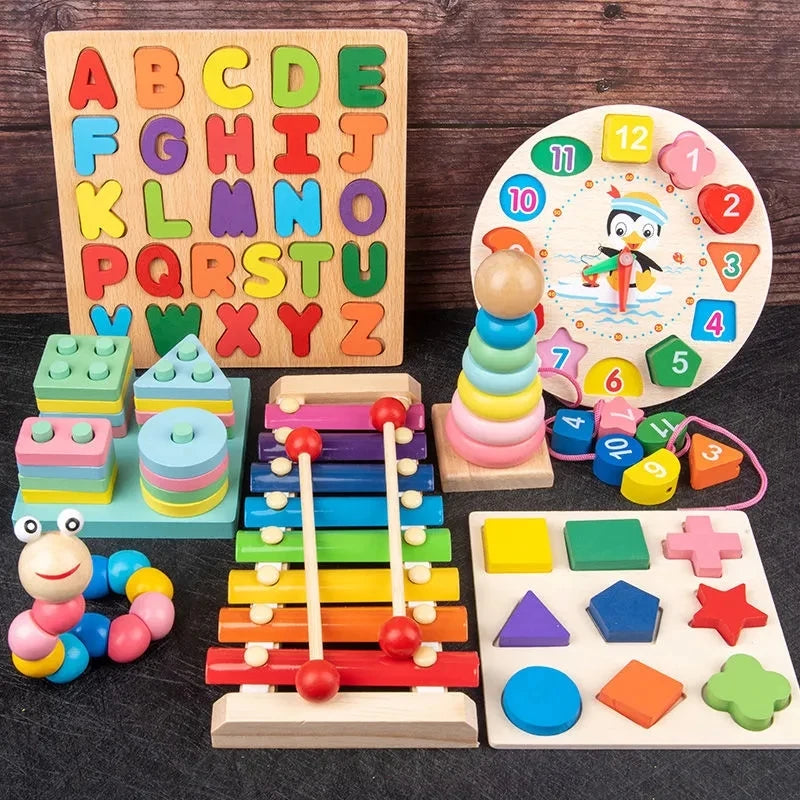 Brinquedo Educativo Montessori Maçã de Madeira com Pino Minhoca - Brinquedo Educativo de Precisão e Coordenação para Crianças