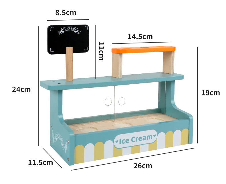 Brinquedo Educativo de Madeira Brincando de Sorveteria