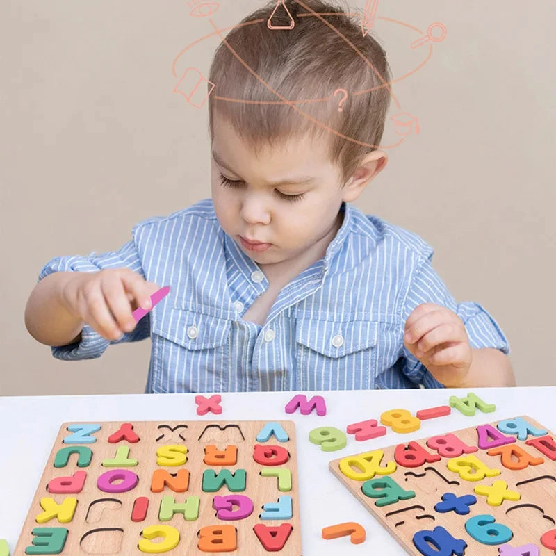 Brinquedos Educativos De Madeira  Montessori Desenvolvimento Infantil Letras e Números