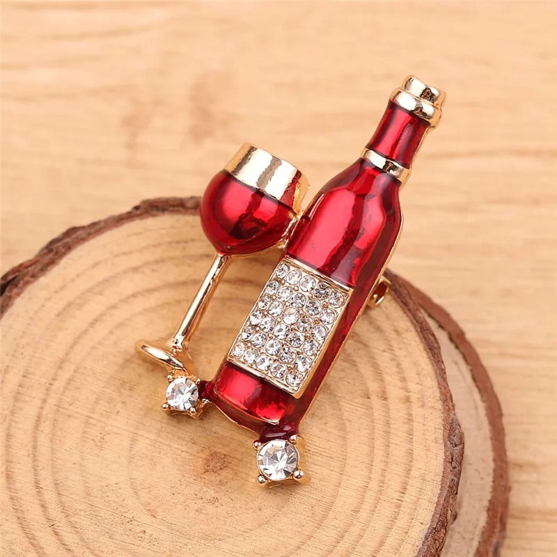 Mini Broche Amantes Vinho